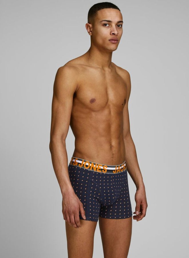 3 Pack Printed Trunks Blue/Black/Orange