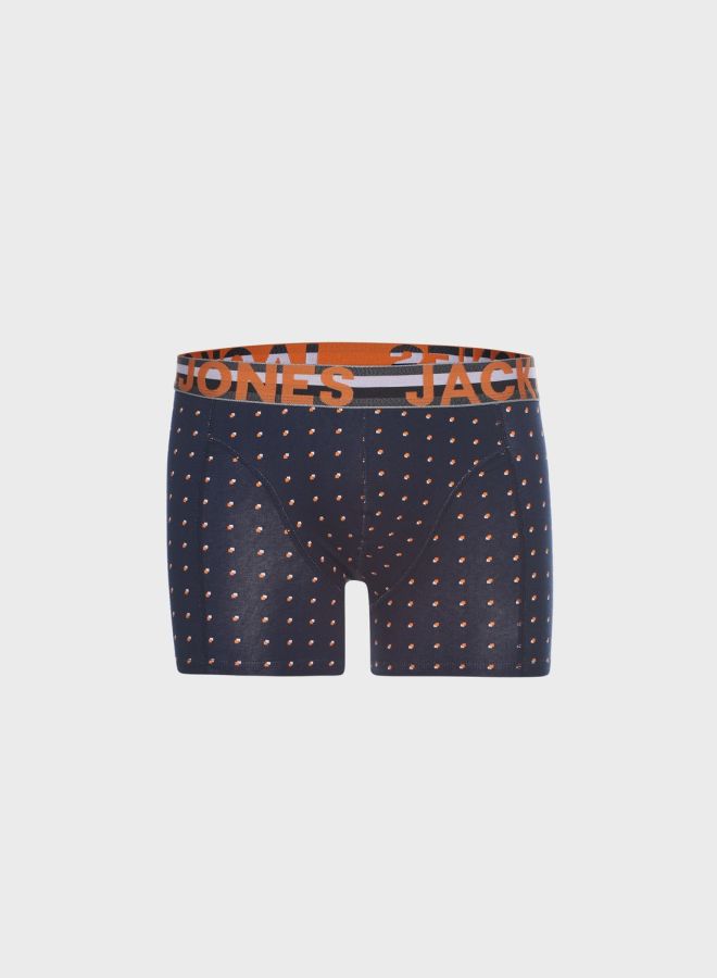3 Pack Printed Trunks Blue/Black/Orange