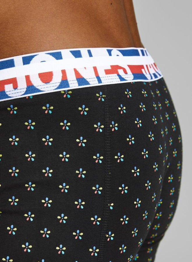 3 Pack Printed Trunks Blue/Black/Orange