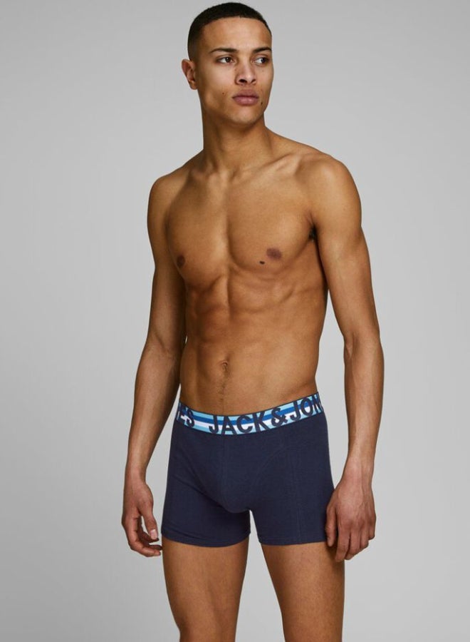 3 Pack Printed Trunks Blue/Black/Orange