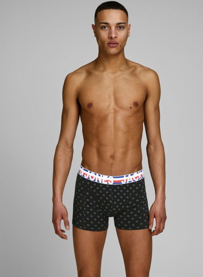 3 Pack Printed Trunks Blue/Black/Orange
