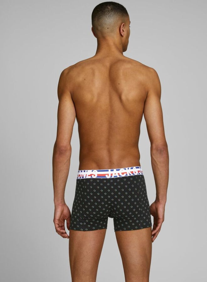 3 Pack Printed Trunks Blue/Black/Orange