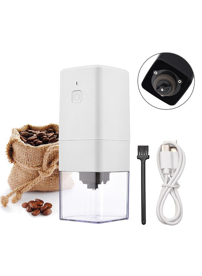 Portable Mini Electric Burr Coffee Grinder with Adjustable Coarse Fine Grinding Removable Chamber for Home Travel Office Coffee Shop