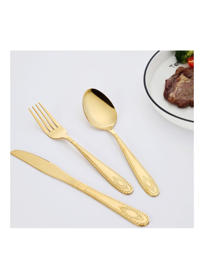 24-Piece Stainless Steel Cutlery Set Gold