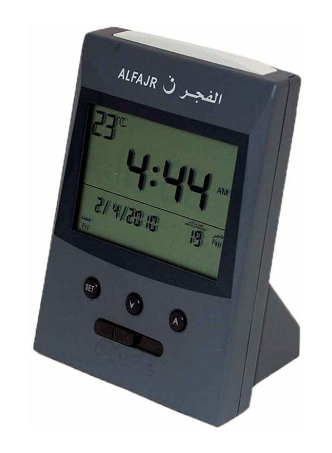 Digital Azan Alarm Clock Black/Grey