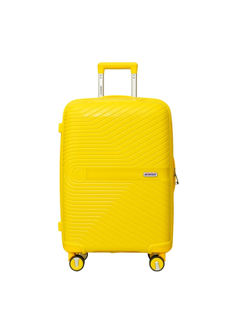 Polypropylene Spinner Check In Medium Luggage Trolley 24 Inch Yellow