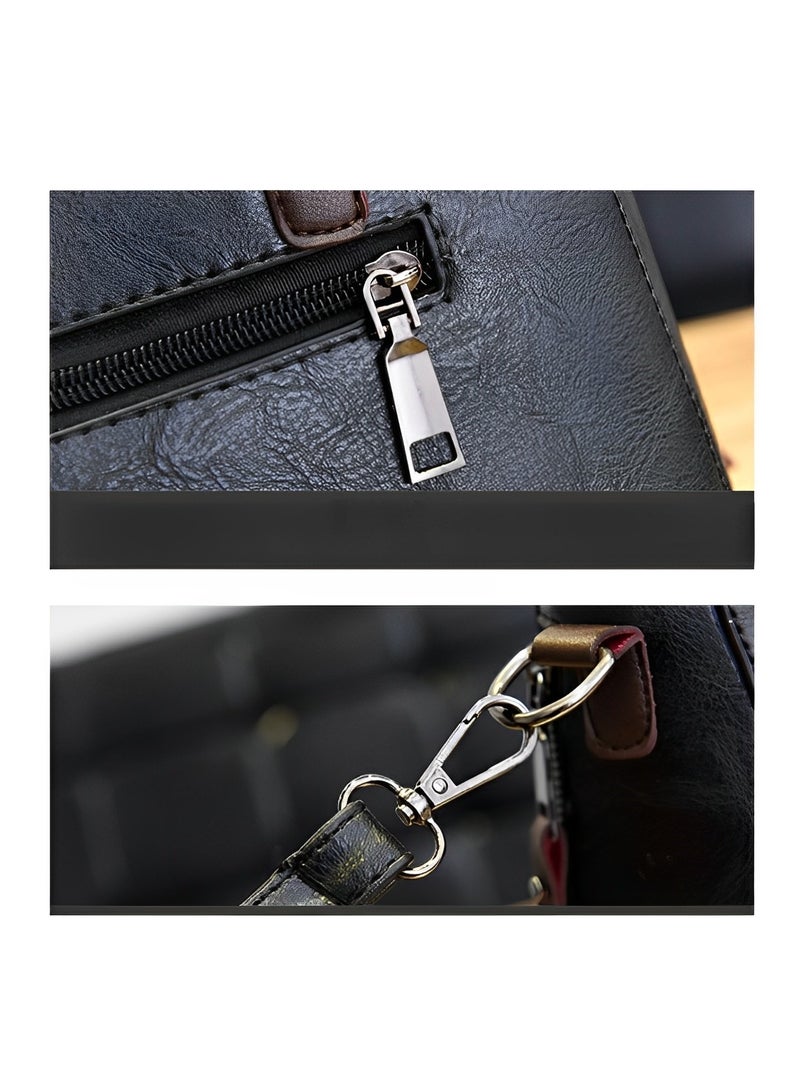 Women's Leather Tote Handbag Crossbody Bags with Little fox Pendant Satchel Shoulder Bag with Adjustable Strap & Large Capacity Trendy Commute Handbag