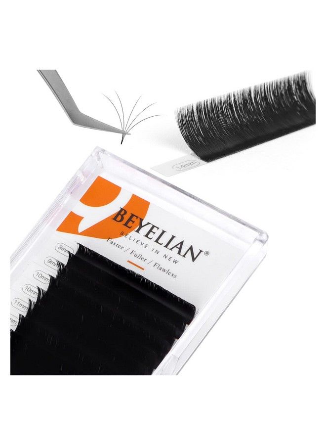 Easy Fan Volume Eyelash Extensions Premade Fan Eyelash Extension Self Fanning Lash Extension 3D Matte Black Faux Mink Professional Salon Use Lashes Extensions By 007 D Curl 815Mm Mix Tray