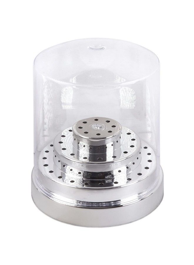 Nail Drill Bit Holder Stand Display Organizer Dust Proof Storage Container Box Case Tools For Home Use Or Nail Salon (48 Holes Silver)