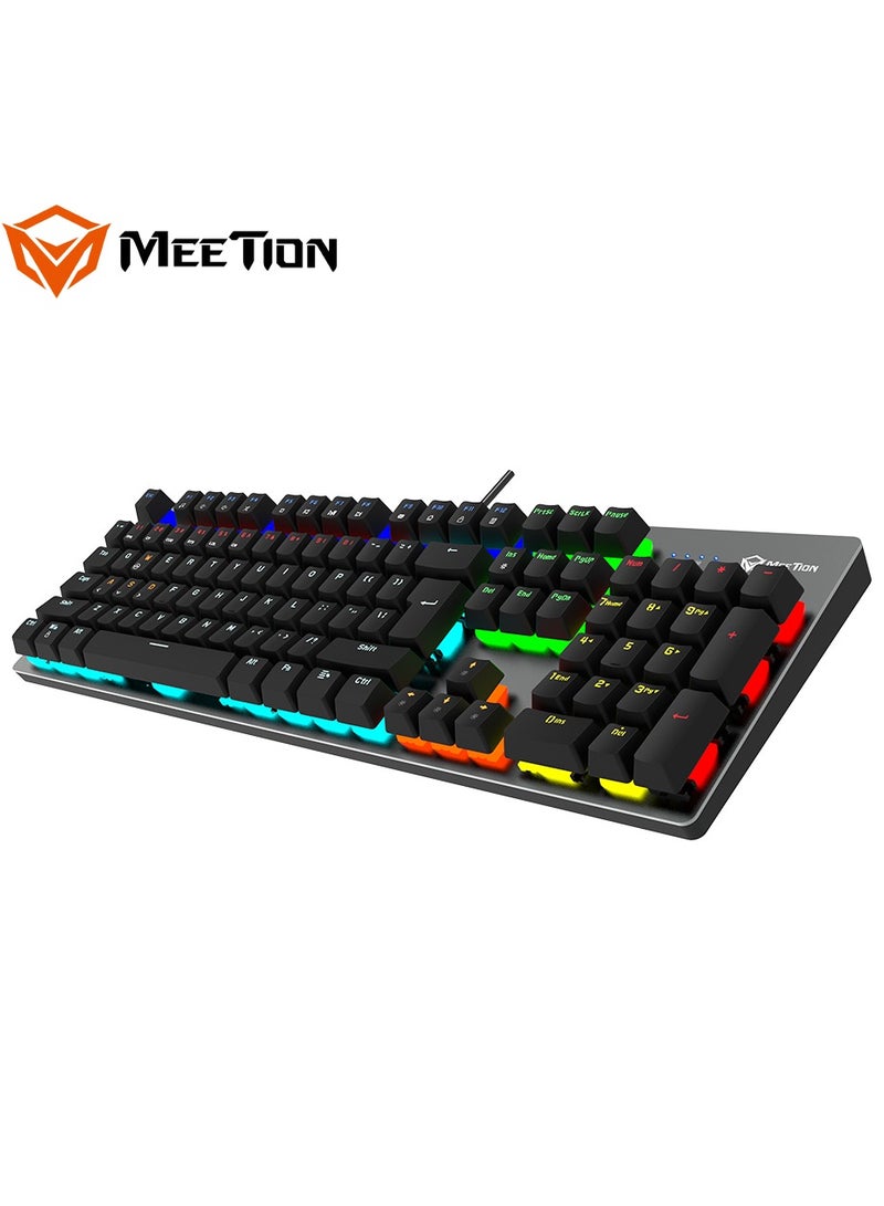Meetion MK007 PRO Hot swap Mechanical Keyboard Pluggable Switch Full keys Anti-ghosting Colorful LED Backlight customizable autonomously Keyboard (Black)