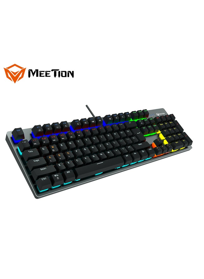 Meetion MK007 PRO Hot swap Mechanical Keyboard Pluggable Switch Full keys Anti-ghosting Colorful LED Backlight customizable autonomously Keyboard (Black)