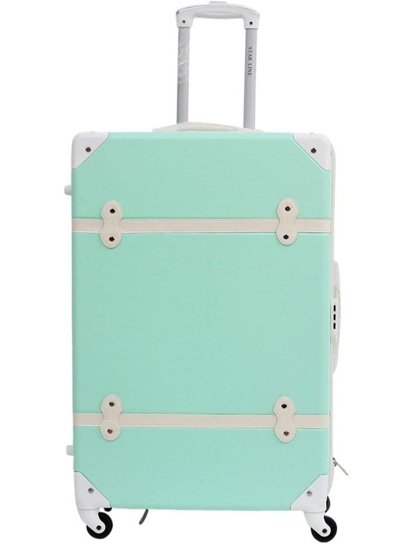 4 pieces vintage style ABS material trolley luggage set green colour