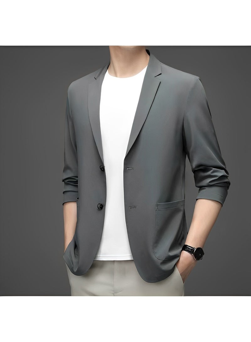 Men's Casual Knit Blazer Business Suit Jacket Slim Fit 2 Button Lightweight Unlined Sport Coat Long-Sleeve Classic-fit Blazer