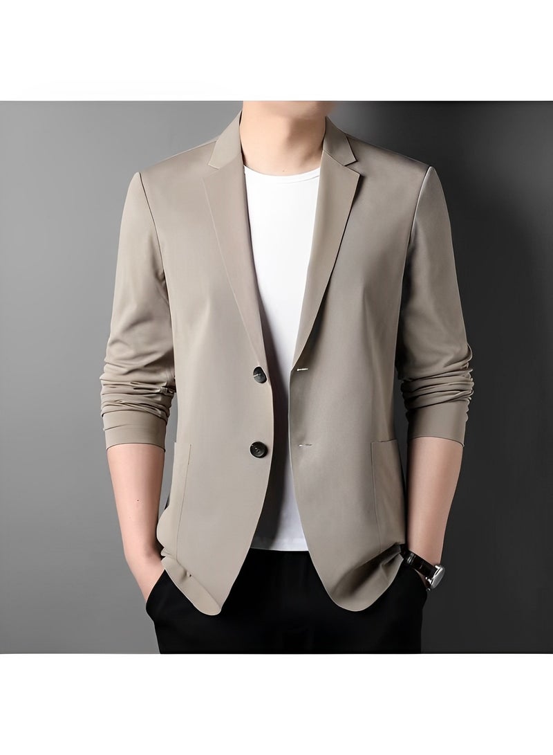 Men's Casual Knit Blazer Business Suit Jacket Slim Fit 2 Button Lightweight Unlined Sport Coat Long-Sleeve Classic-fit Blazer