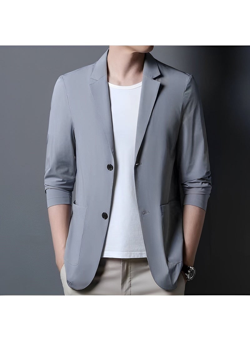 Men's Casual Knit Blazer Business Suit Jacket Slim Fit 2 Button Lightweight Unlined Sport Coat Long-Sleeve Classic-fit Blazer