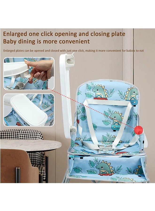 Baby Seat Portable Baby’s Dining Chair With Removable Dining Tray And Storage Bag & Straps,Foldable Children Seat Great for Camping,For Travel And Home