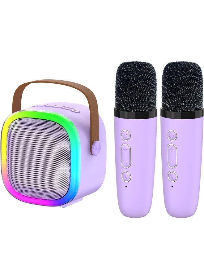 Kids Karaoke Machine, Portable Bluetooth Speaker with Wireless Microphone, Music Player for 4, 5, 6, 7, 8, 9, 10 +Year Old (Purple)
