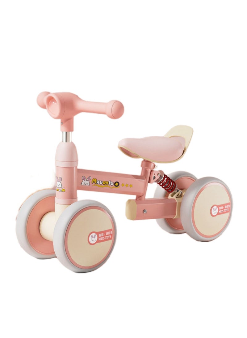 Children's Pedal-Free Balance Car, 1-3-Year-Old Baby Roller Skating, Children's Sliding, Children's Twisting Car, Pink