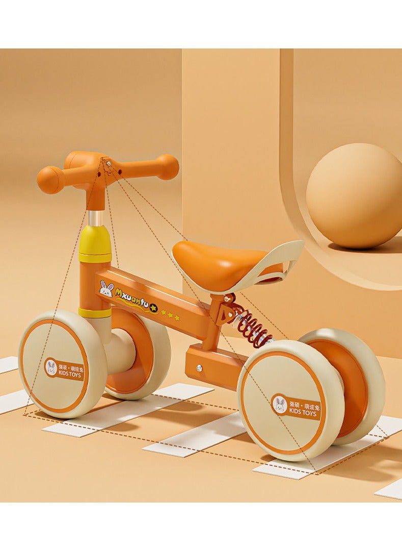 Children's Pedal-Free Balance Car, 1-3-Year-Old Baby Roller Skating, Children's Sliding, Children's Twisting Car, Orange