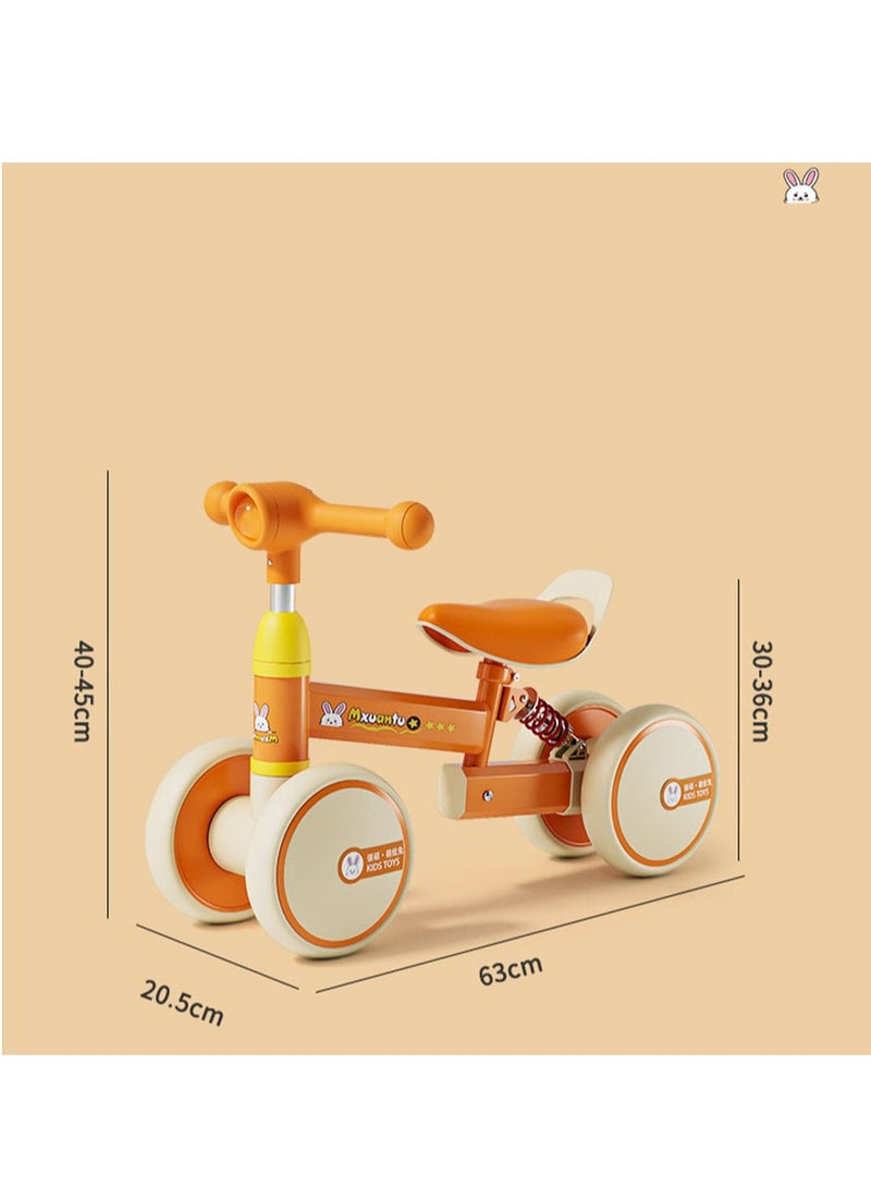 Children's Pedal-Free Balance Car, 1-3-Year-Old Baby Roller Skating, Children's Sliding, Children's Twisting Car, Orange