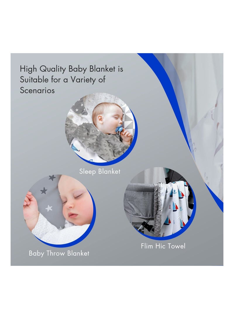 Baby Blankets Unisex Newborn, Super Soft Comfy Blankets, for Toddler Nursery Bed Stroller Crib Shower Gifts 30 x 40 Inch