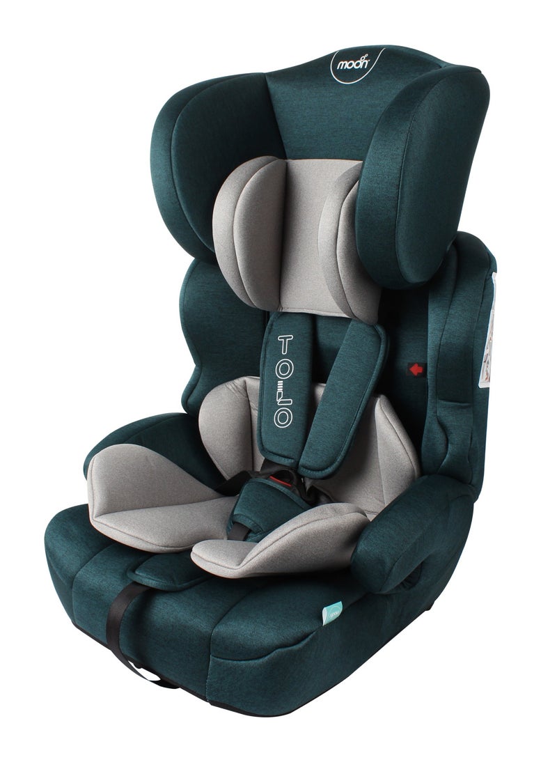 Tolo Kids Car Seat – Group 1/2/3 Forward-Facing Booster Seat (9m–11y), Secure Fit And Comfort Padding, Adjustable Headrest for Toddlers – Green