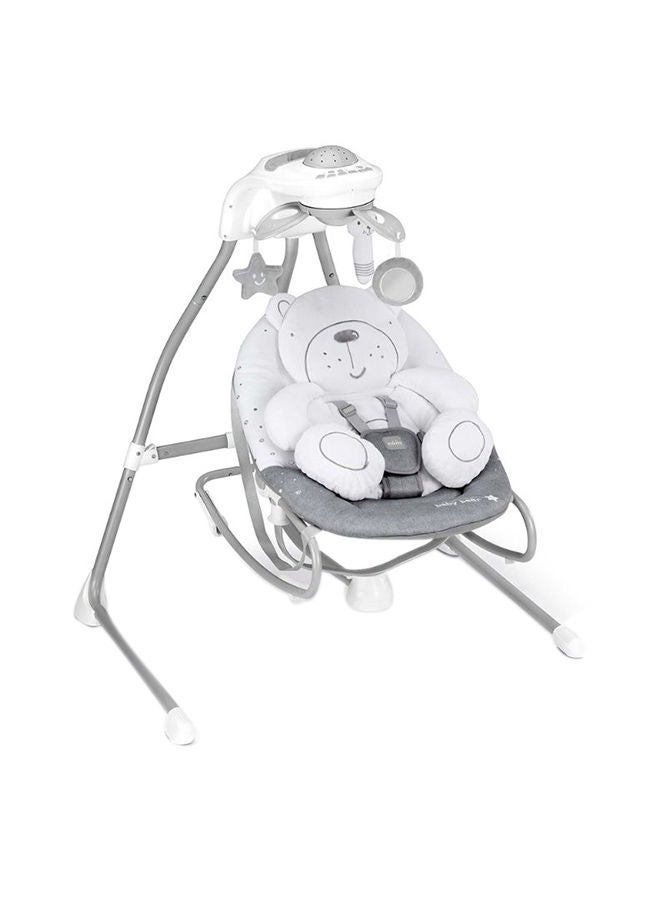 Portable Evo Baby Infant Swing With Support And Safety, 0 - 9 Kg - Grey Teddy