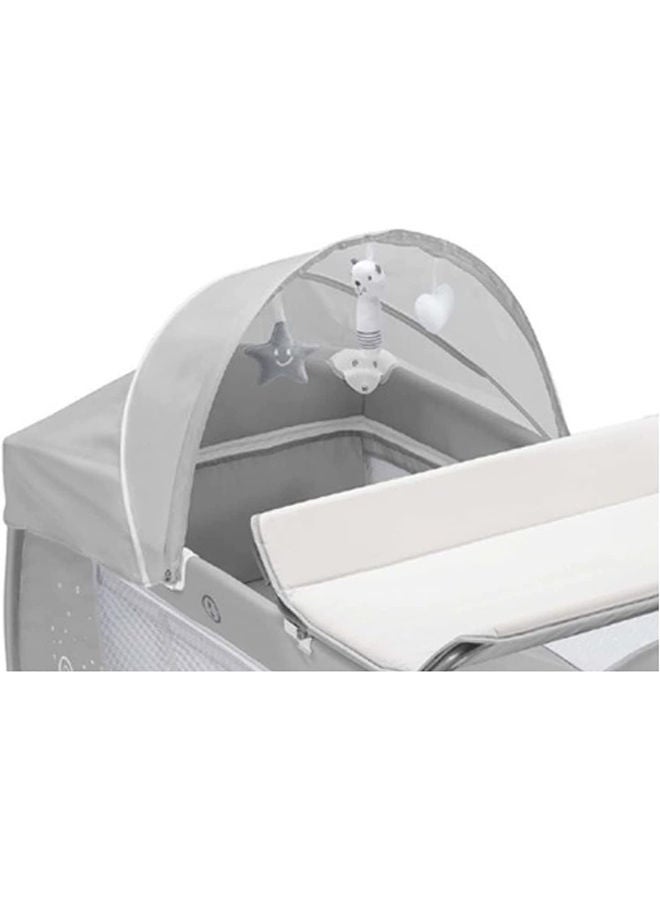 Lettino Daily Plus Travel Cot - Grey - Compact Go-Anywhere Travel Cot, From 0 To 36 Months, 2 Castors, Travel Bag, Compact Folding, Large Pocket, Baby Bed, Baby Cot