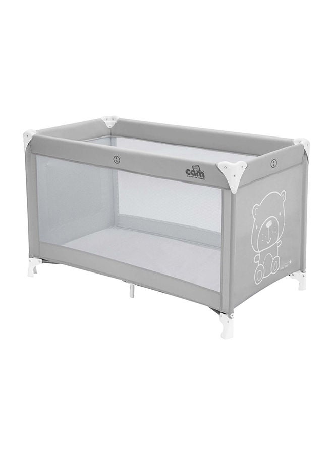 Lettino Daily Plus Travel Cot - Grey - Compact Go-Anywhere Travel Cot, From 0 To 36 Months, 2 Castors, Travel Bag, Compact Folding, Large Pocket, Baby Bed, Baby Cot