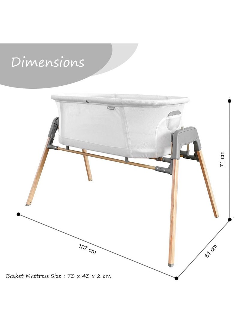 3 - In - 1 Baby Rocker Bassinet , Infant Crib With Mosquito Net - White