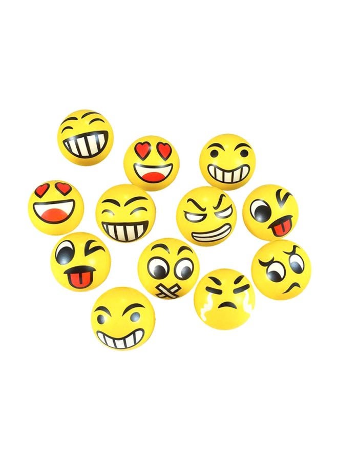 12-Piece Jumbo Emoji Face Soft Stress Toy 10.16cm