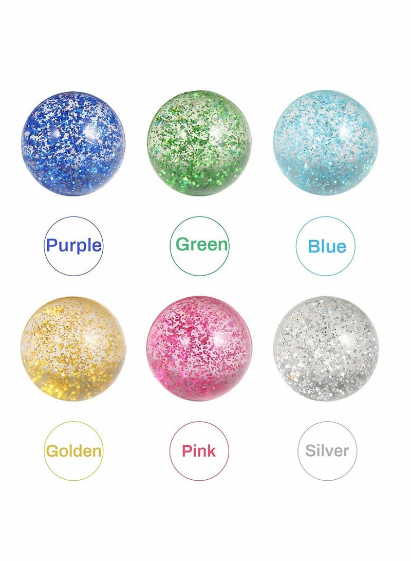 Bouncy Balls, Rubber Ball for Kids, Glitter Bounce, 20 Pcs Large Bouncy 32 mm, Super Vending Machine Toys, Hi Bounce, Kid Toy ( Random Color )