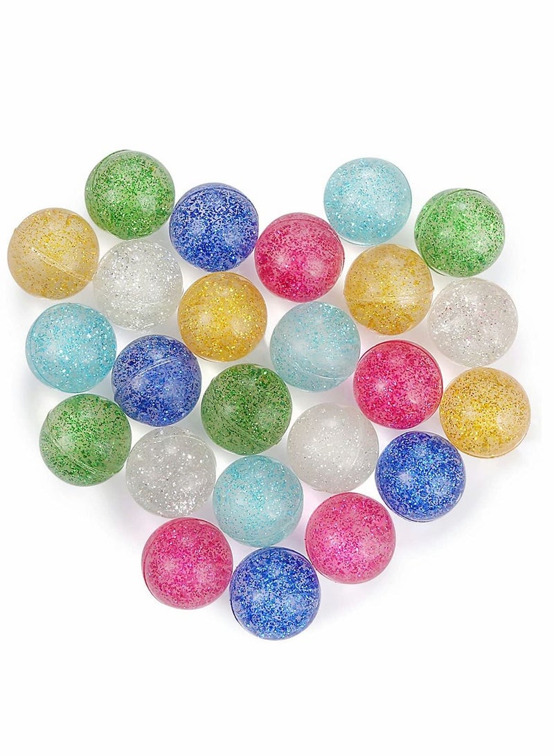 Bouncy Balls, Rubber Ball for Kids, Glitter Bounce, 20 Pcs Large Bouncy 32 mm, Super Vending Machine Toys, Hi Bounce, Kid Toy ( Random Color )