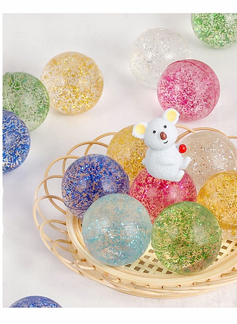 Bouncy Balls, Rubber Ball for Kids, Glitter Bounce, 20 Pcs Large Bouncy 32 mm, Super Vending Machine Toys, Hi Bounce, Kid Toy ( Random Color )