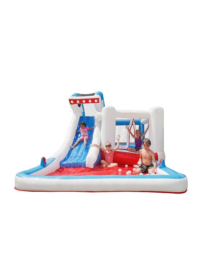 Lovely Shark Air Bounce House Combo Slide With Pool Inflatable Playground Trampoline For Backyard Kids Water Park