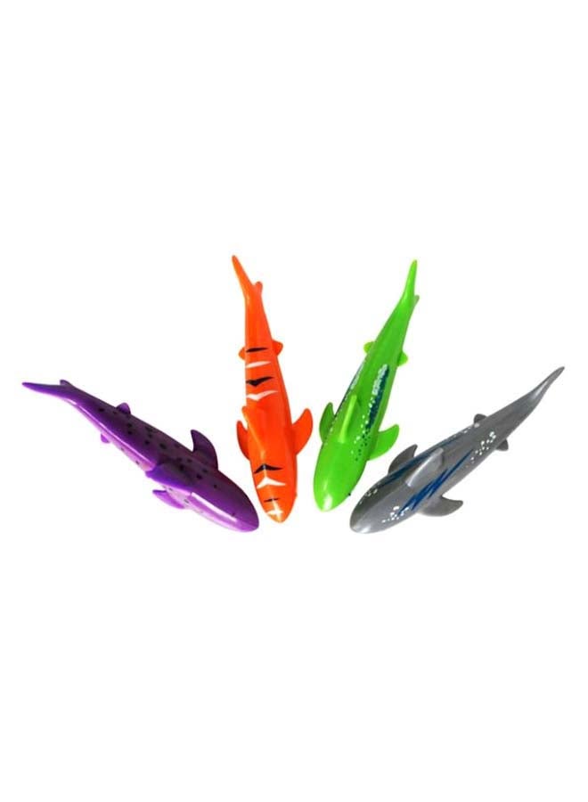 4-Piece Glide Shark Throw Torpedo Underwater Swimming Toy Set