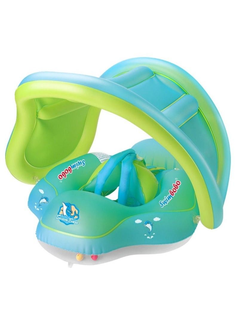 Swim Ring With Shade Awning Swimming Pool Float Toy For 3-48 months