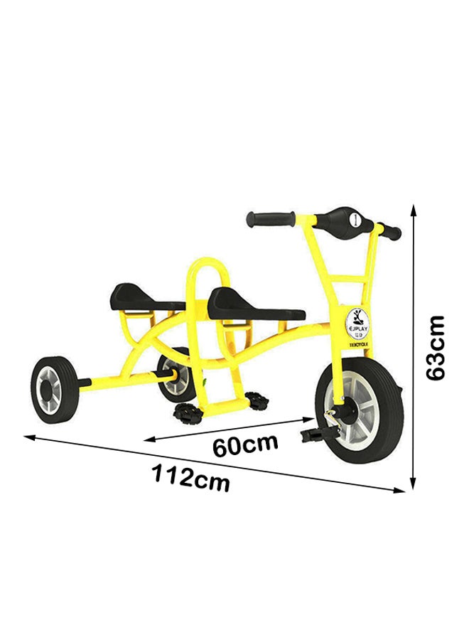 Children New Model Taxi Passenger Tricycle With Two Seats - Yellow 112X60X63cm