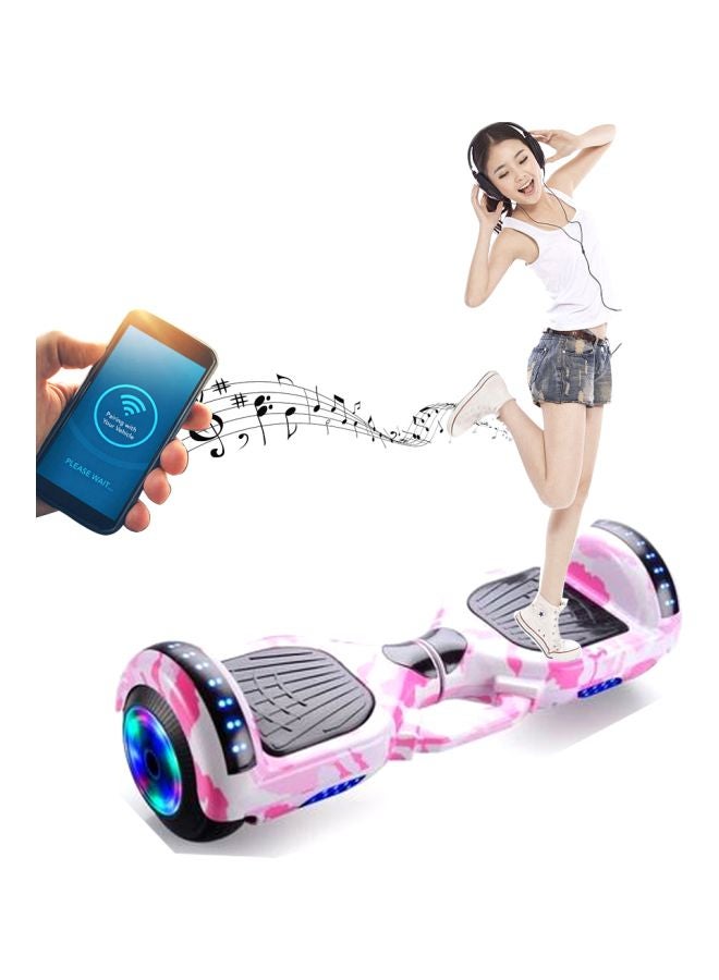 Self Balancing Electric Hoverboard With Bluetooth Speakers And Led Lights Pink 69x25x26cm