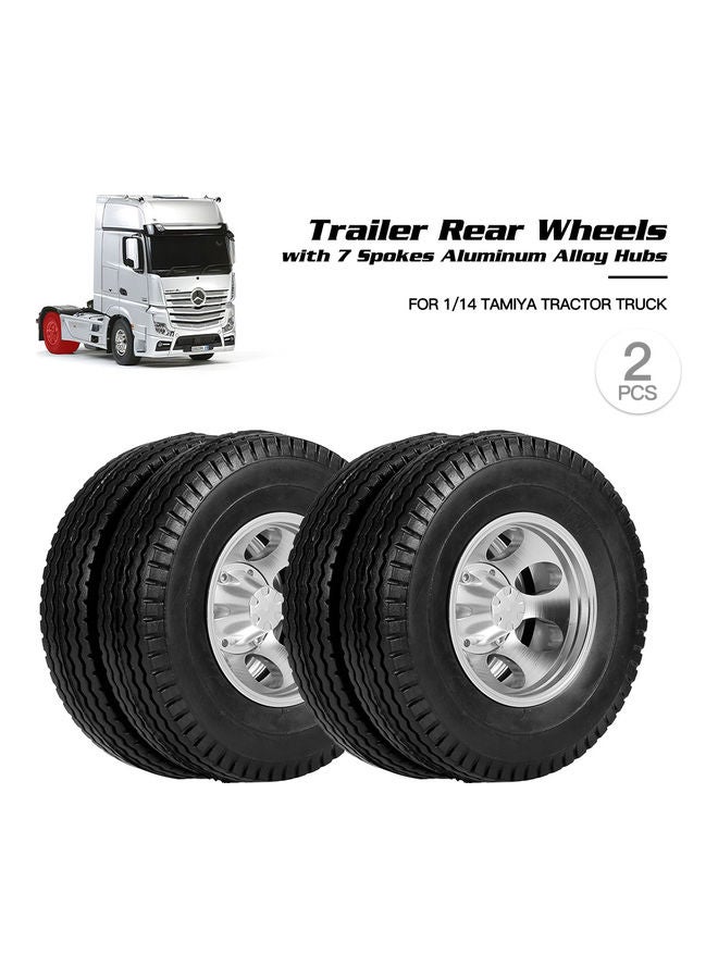 2-Piece Trailer Rear Wheels 19 x 4.5 x 8.5cm