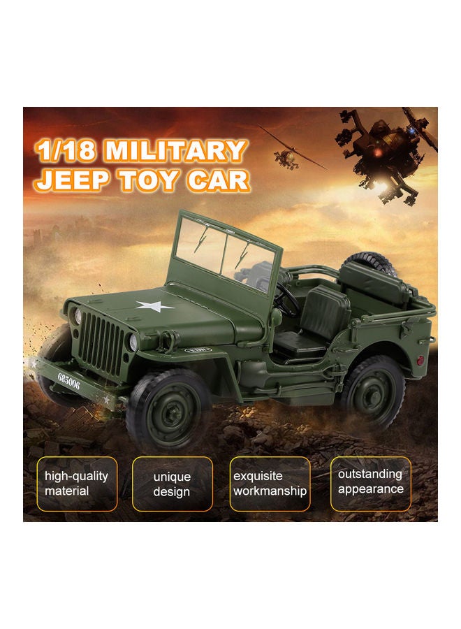1/18 Military Jeep Toy Car