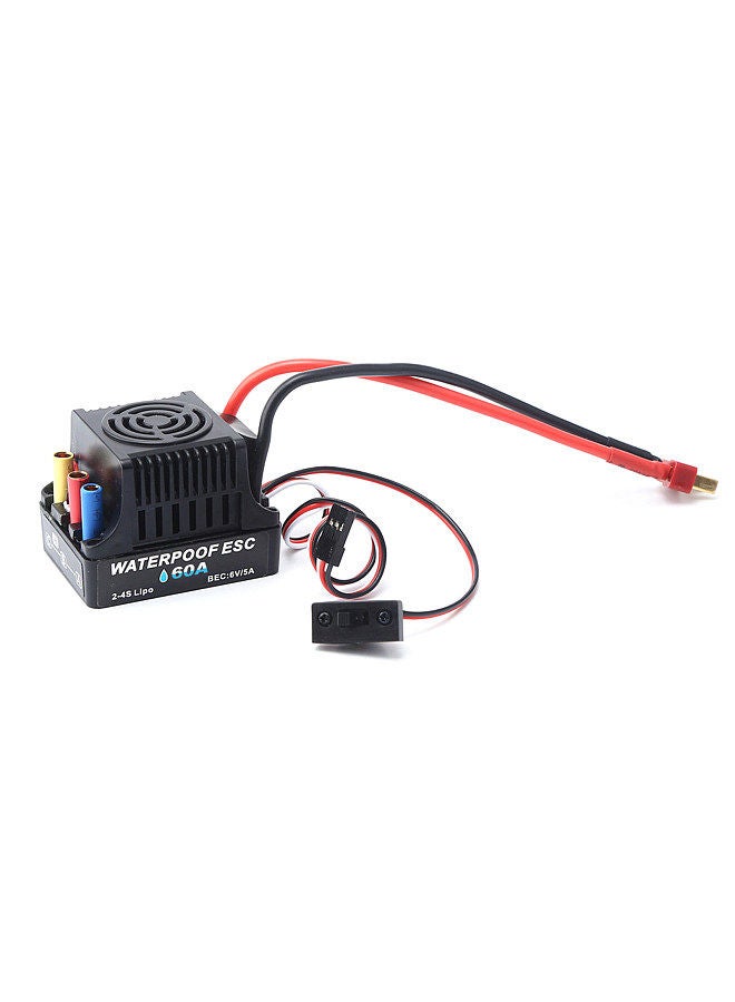 60A Brushless 2-4S ESC Electric Speed Controller 6V 5A BEC T Plug for 1/8 1/10 RC Car