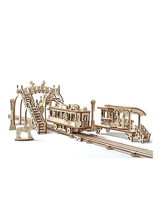Mechanical Town Series Tram Line Model Building Kit 70023 38x21x4cm