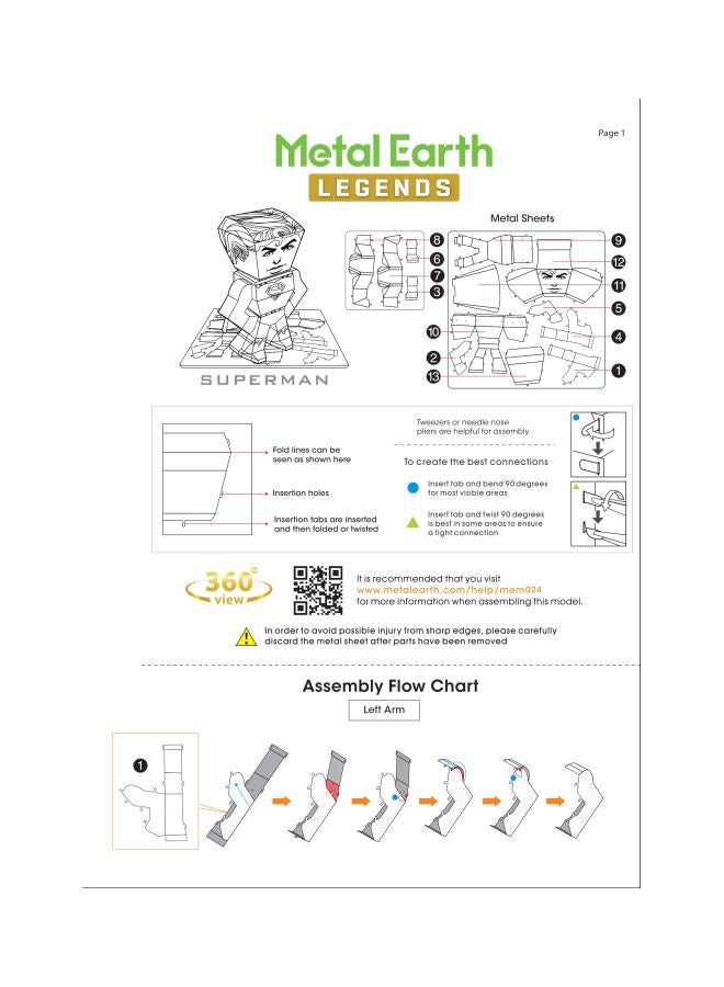 Metal Earth Superman Steel Model Kit B074BGBPVG