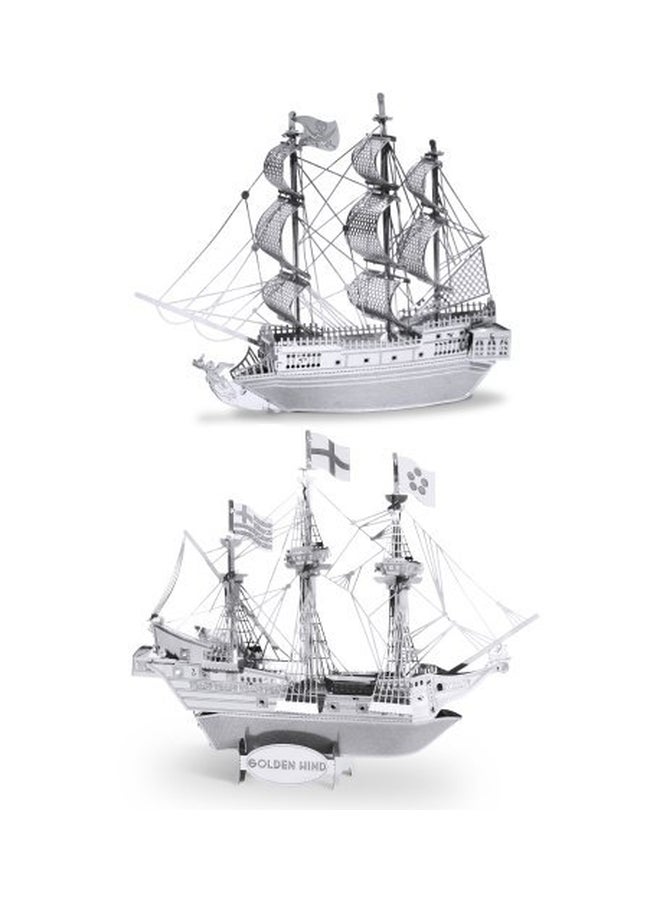2-Piece Black Pearl Ship And Golden Hind Ship 3D Laser Models MMS012-049