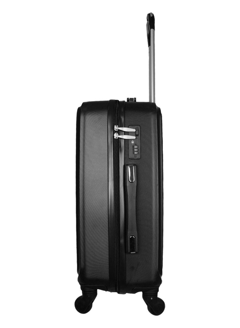 3-Piece Luggage Trolley Set With Briefcase Black