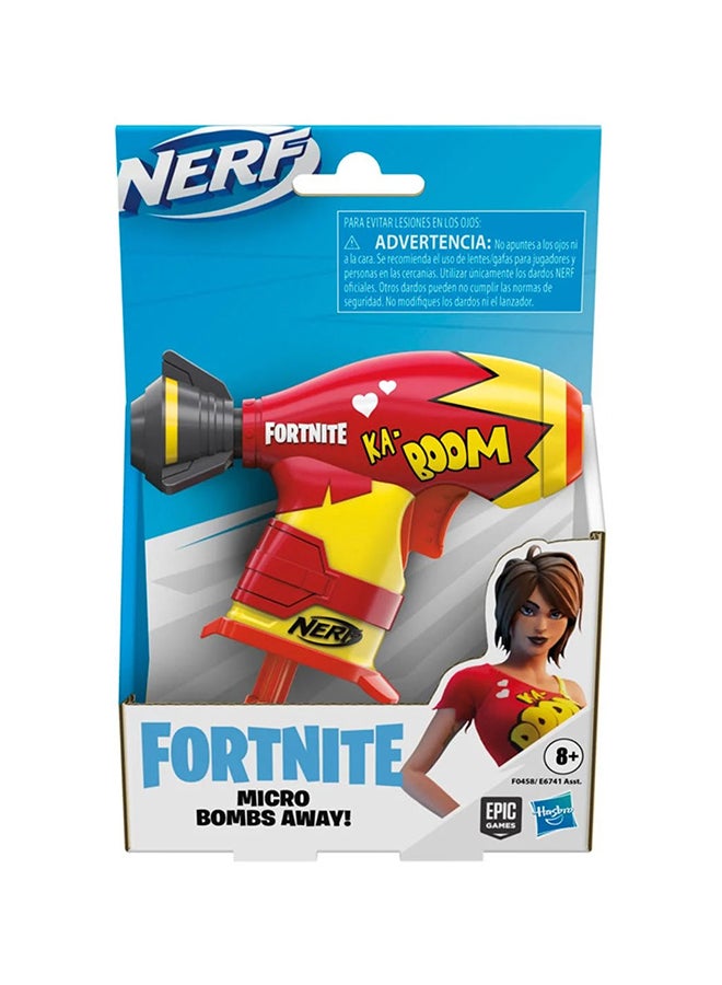 Nerf Fortnite Micro Bombs Away! Mini Dart-Firing Blaster -- Fortnite Bombs Away! Glider -- Includes 2 Nerf Elite Darts
