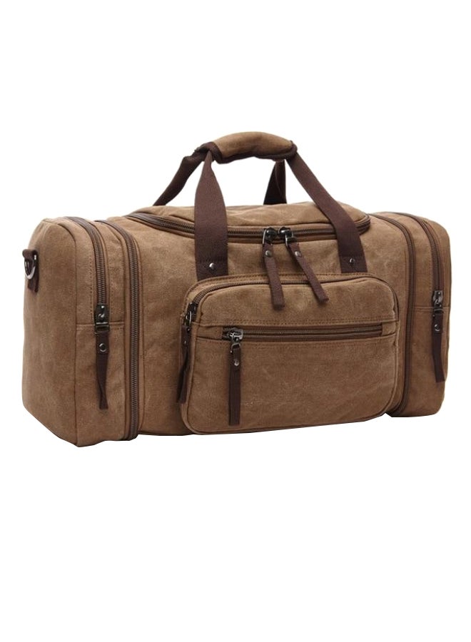 Soft Canvas Duffel Bag Brown