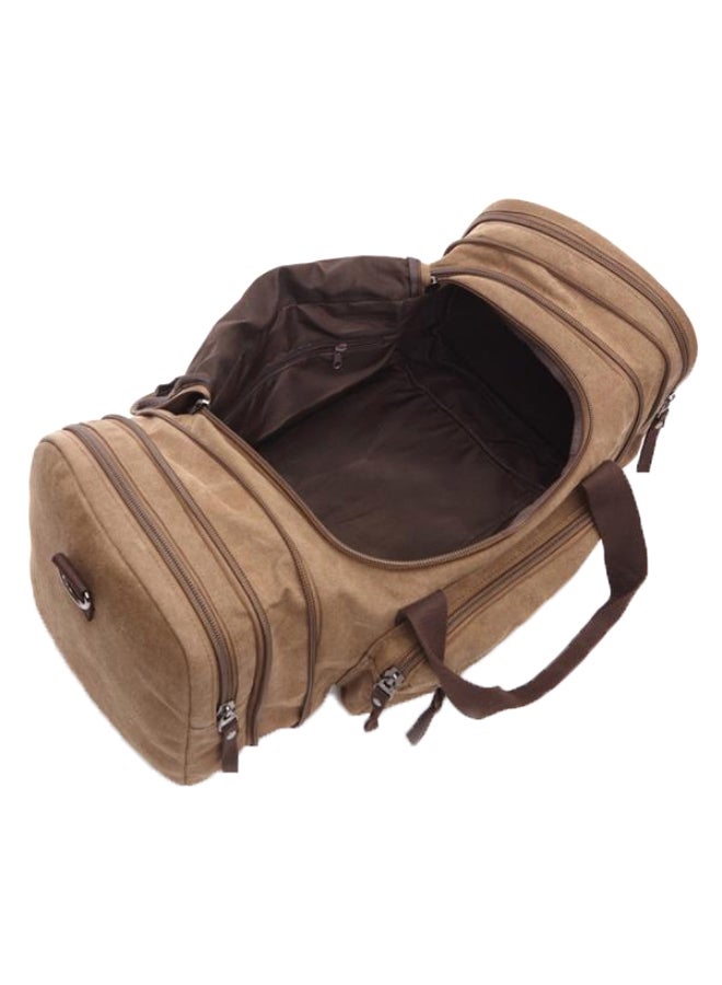 Soft Canvas Duffel Bag Brown