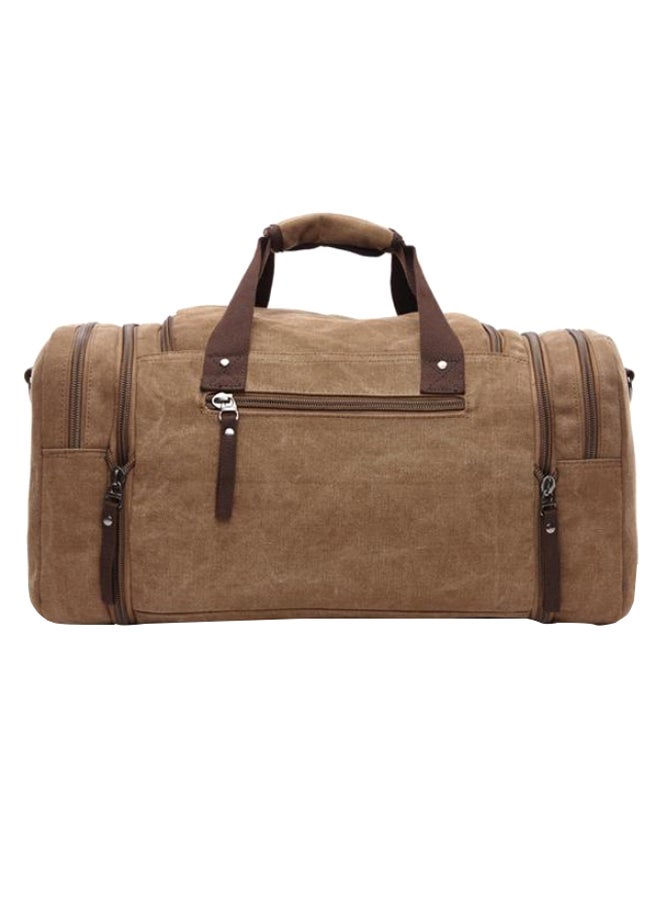 Soft Canvas Duffel Bag Brown
